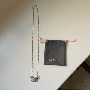 NEW Rocksbox Long Silver/Opal Sunburst Necklace